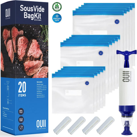 20 Pieces Kit with Vacuum Sealer Bags